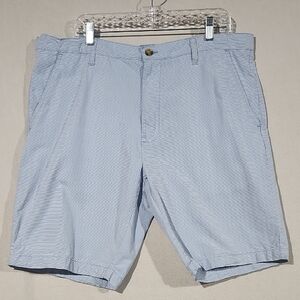 U.S. Polo Assn.‎ Mens Light Blue And White Pinstripe Flat Front Shorts Size 40